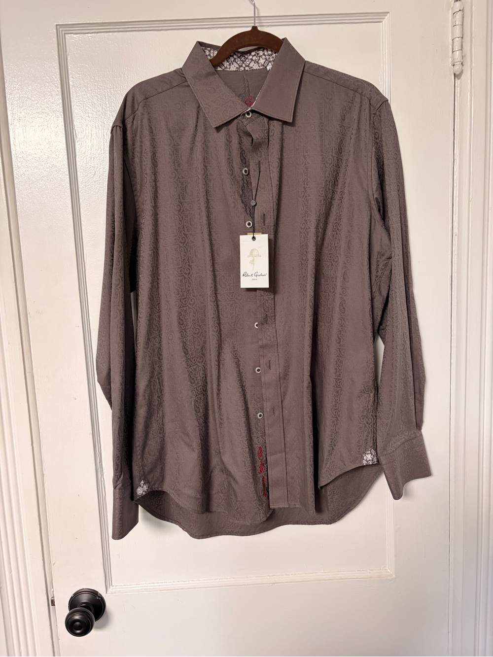 Robert Graham Men's Grey Subtle Paisley Dress Shirt